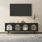 Industrial Enclosed TV Cabinet Home Metal TV Stand with Splayed Legs Gloss Black Clearhalo 'furn' 'furn_tv_stands_entertainment_centers' 'Furniture' 'Living Room Furniture' 'TV Stands & Entertainment Centers' 'TV Stands & Media Storage Furniture' 'tv_stands_entertainment_centers' 5499439