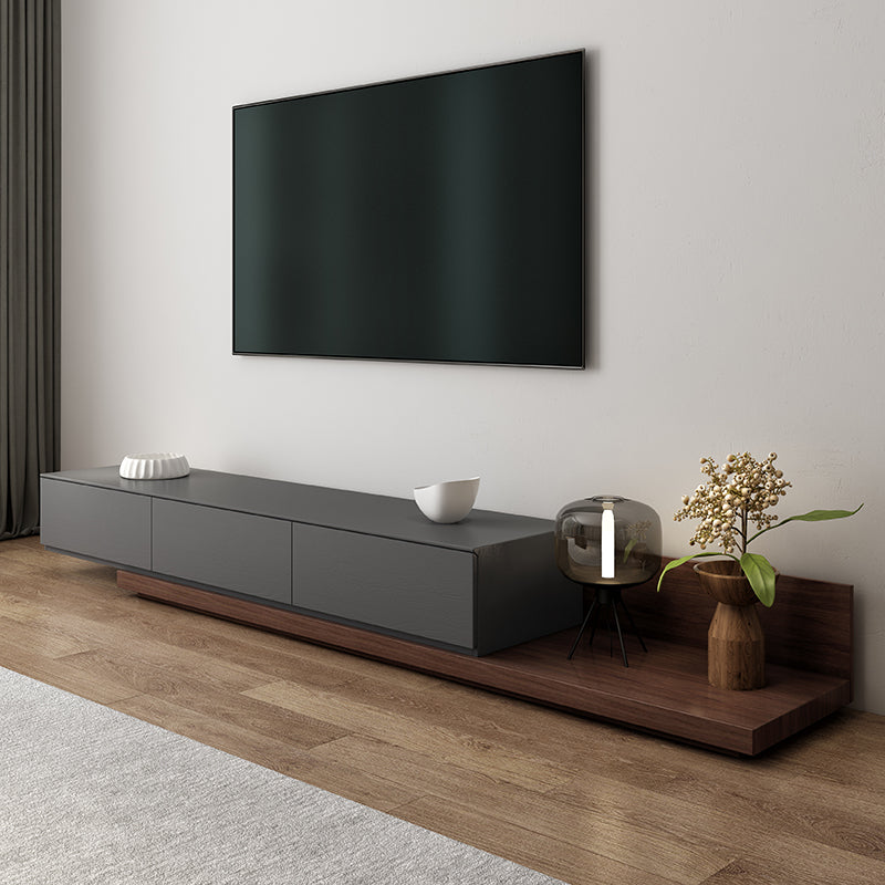 Engineered Wood TV Stand 3 Drawers Modern Media TV Stand Console Brown-Grey Clearhalo 'furn' 'furn_tv_stands_entertainment_centers' 'Furniture' 'Living Room Furniture' 'TV Stands & Entertainment Centers' 'TV Stands & Media Storage Furniture' 'tv_stands_entertainment_centers' 5499506