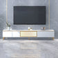 Gabinete de TV de almacenamiento blanco de estilo de piedra estilo glam estilo con 2 cajones