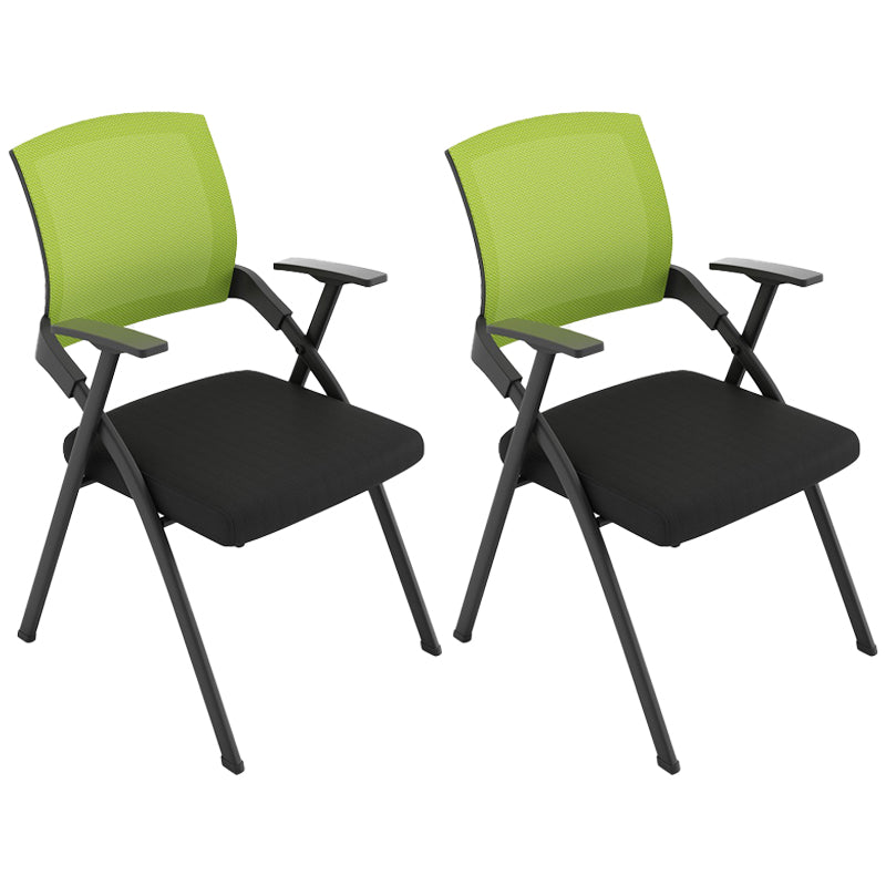 Mesh-Konferenzstuhl mit mittlerer Rückenlehne, moderner Bürostuhl für das Heimbüro mit festen Armlehnen