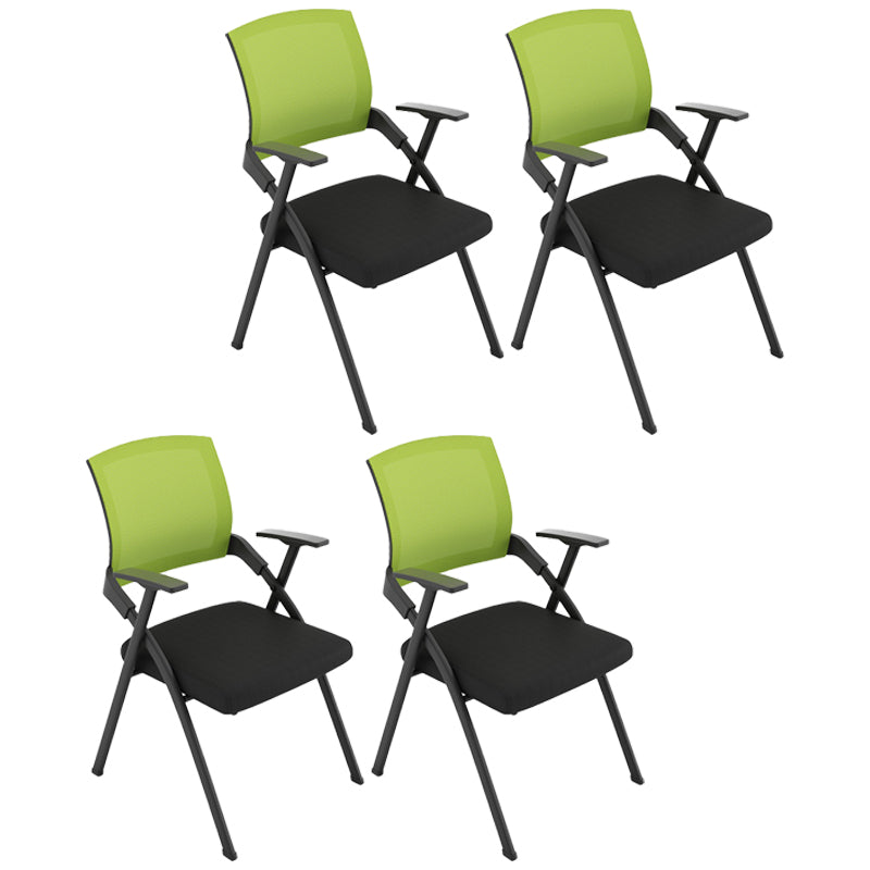 Mesh-Konferenzstuhl mit mittlerer Rückenlehne, moderner Bürostuhl für das Heimbüro mit festen Armlehnen