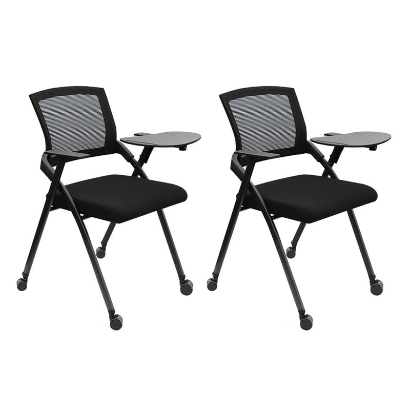 Mesh-Konferenzstuhl mit mittlerer Rückenlehne, moderner Bürostuhl für das Heimbüro mit festen Armlehnen