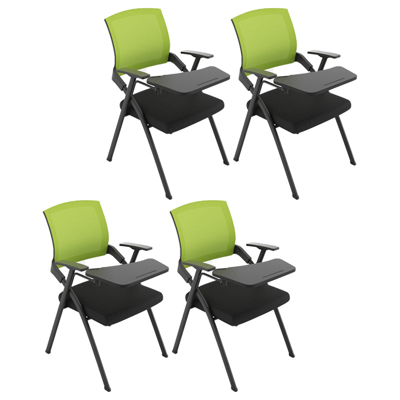 Mesh-Konferenzstuhl mit mittlerer Rückenlehne, moderner Bürostuhl für das Heimbüro mit festen Armlehnen