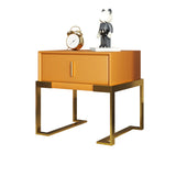 Midden-eeuwse moderne lederen nachttafel 1-lading 20 "lang nachtkastje met benen