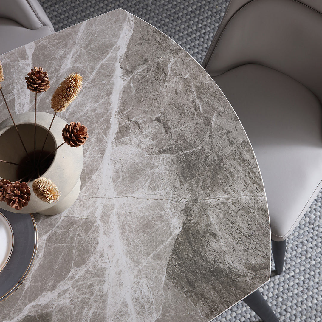 Modern Gray Sintered Stone Dining Table Set 1/4/5/7 Pieces Dining Set for Home Use Clearhalo 'Dining Room Sets' 'Dining Tables & Seating' 'dining_room_set' 'furn' 'furn_dining_room_set' 'Furniture' 'Kitchen & Dining Furniture' 5499929