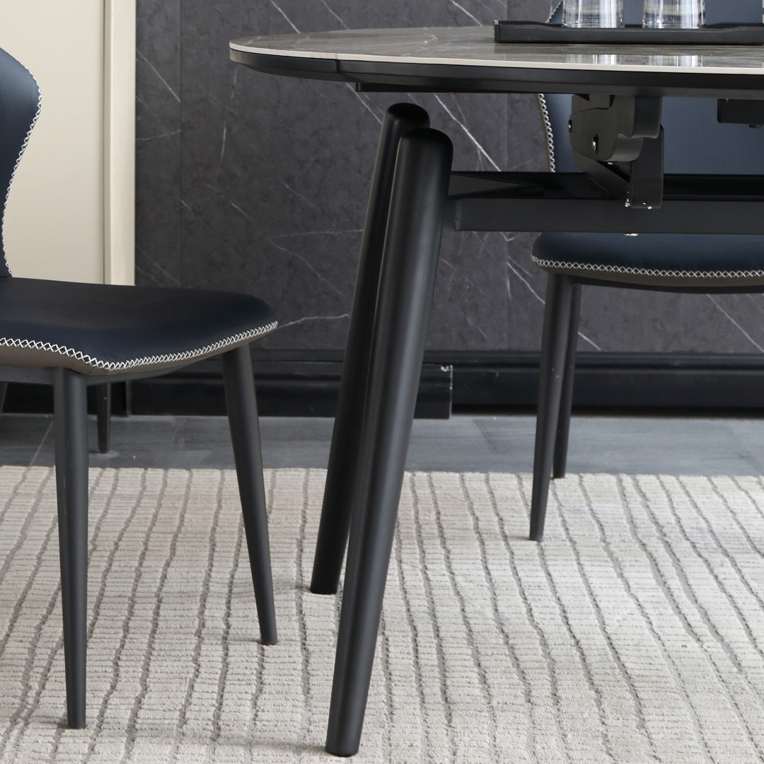 Modern Gray Sintered Stone Dining Table Set 1/4/5/7 Pieces Dining Set for Home Use Clearhalo 'Dining Room Sets' 'Dining Tables & Seating' 'dining_room_set' 'furn' 'furn_dining_room_set' 'Furniture' 'Kitchen & Dining Furniture' 5499930