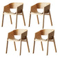 Traditional Wood Dining Arm Chairs Open Back Dining Side Chair for Restaurant Use