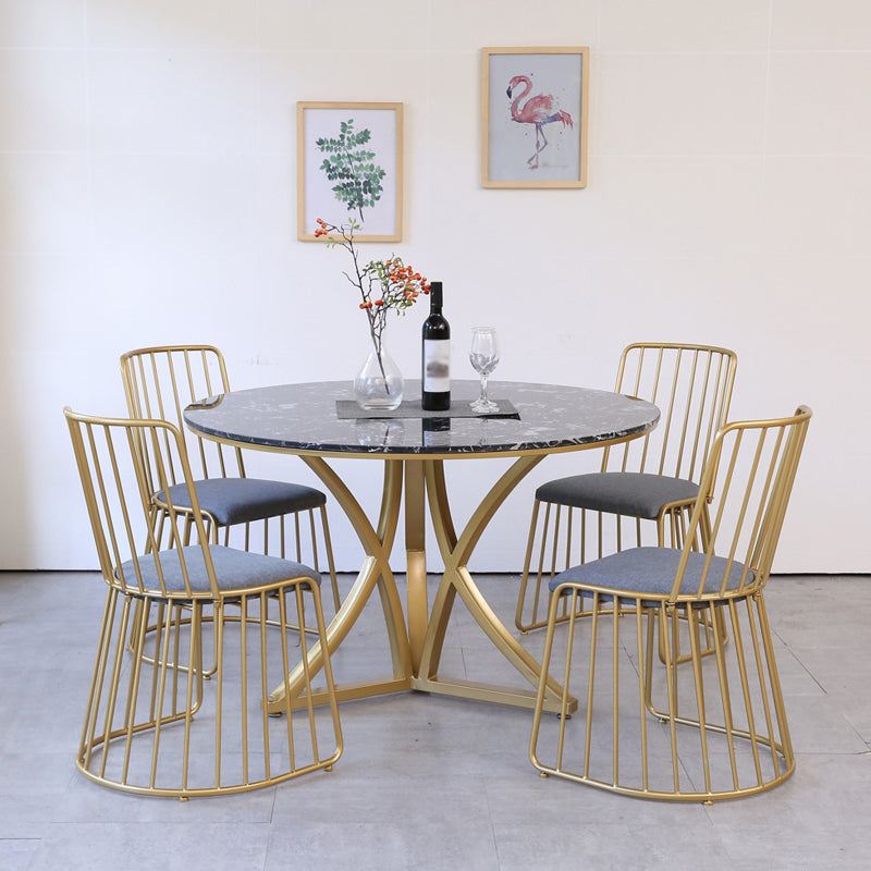 Table à manger de luxe traditionnelle Table ronde en marbre artificiel pour la maison