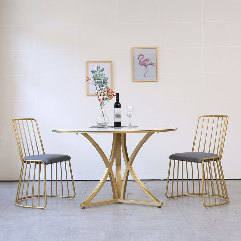Table à manger de luxe traditionnelle Table ronde en marbre artificiel pour la maison