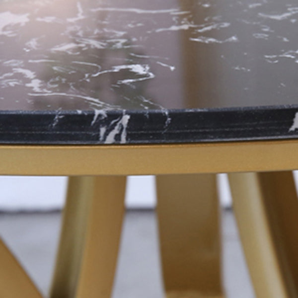 Table à manger de luxe traditionnelle Table ronde en marbre artificiel pour la maison