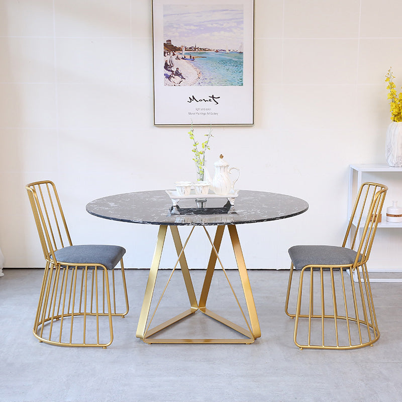 Table à manger de luxe traditionnelle Table ronde en marbre artificiel pour la maison