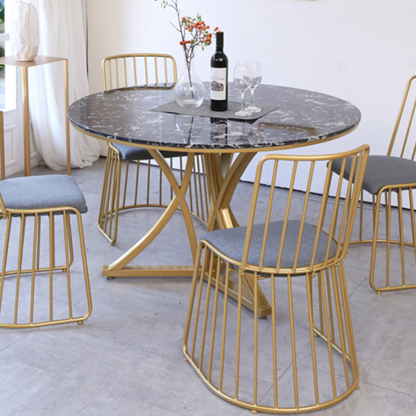 Table à manger de luxe traditionnelle Table ronde en marbre artificiel pour la maison