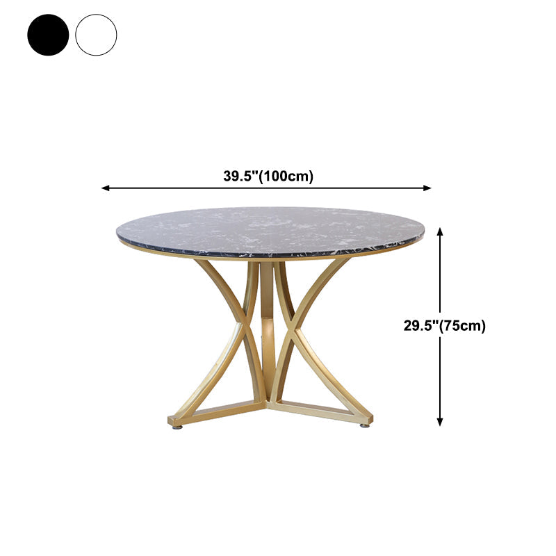 Table à manger de luxe traditionnelle Table ronde en marbre artificiel pour la maison