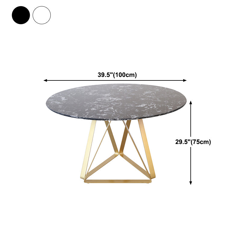 Table à manger de luxe traditionnelle Table ronde en marbre artificiel pour la maison