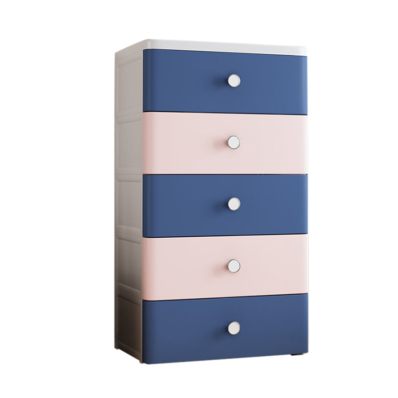 Modern Style Non-Hanging Armoire Plastic Storage Cabinet with Drawers