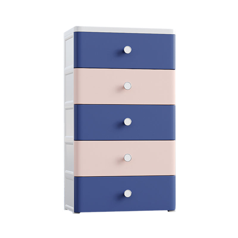 Modern Style Non-Hanging Armoire Plastic Storage Cabinet with Drawers