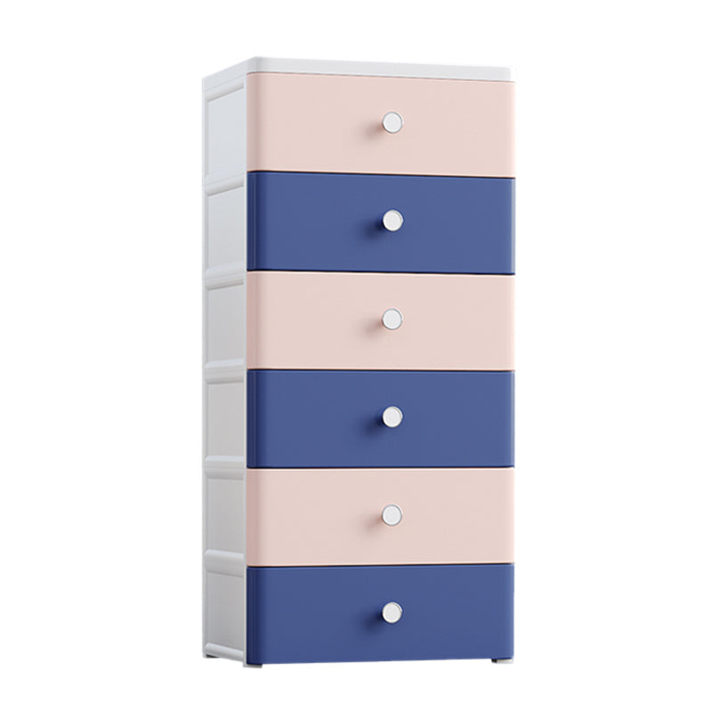 Modern Style Non-Hanging Armoire Plastic Storage Cabinet with Drawers