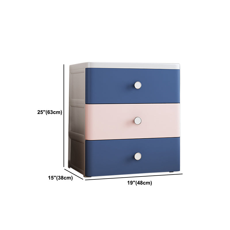 Modern Style Non-Hanging Armoire Plastic Storage Cabinet with Drawers