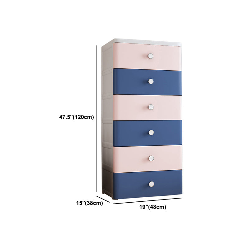 Modern Style Non-Hanging Armoire Plastic Storage Cabinet with Drawers