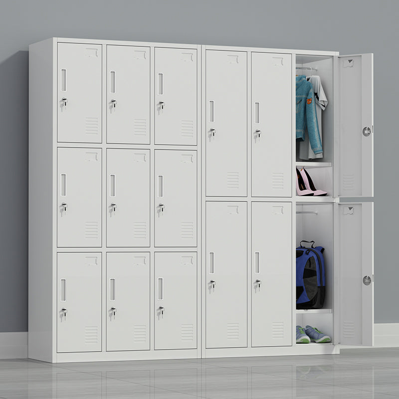 Steel Wardrobe Armoire Contemporary White Storage Cabinet for Home