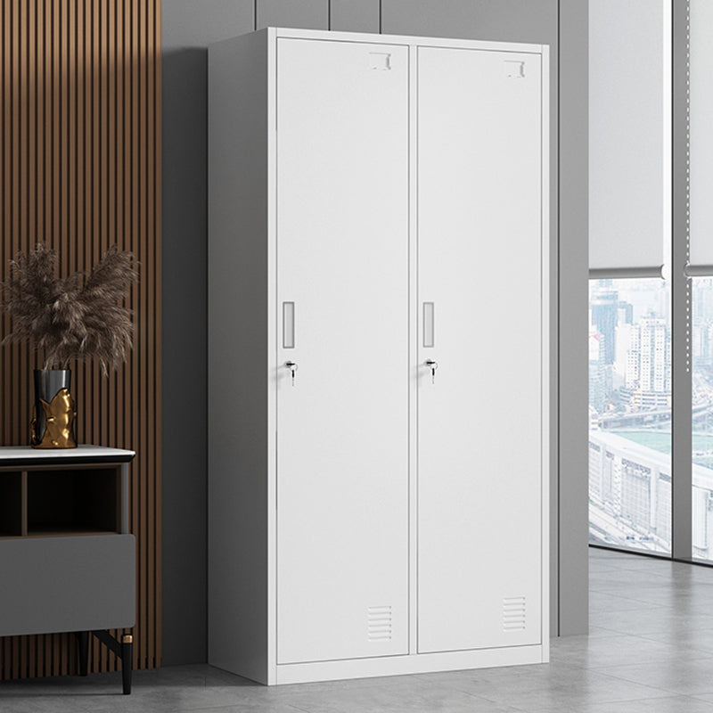 Steel Wardrobe Armoire Contemporary White Storage Cabinet for Home