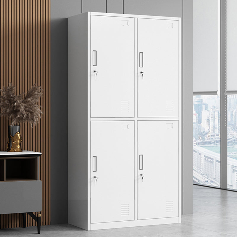 Steel Wardrobe Armoire Contemporary White Storage Cabinet for Home