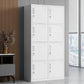 Steel Wardrobe Armoire Contemporary White Storage Cabinet for Home