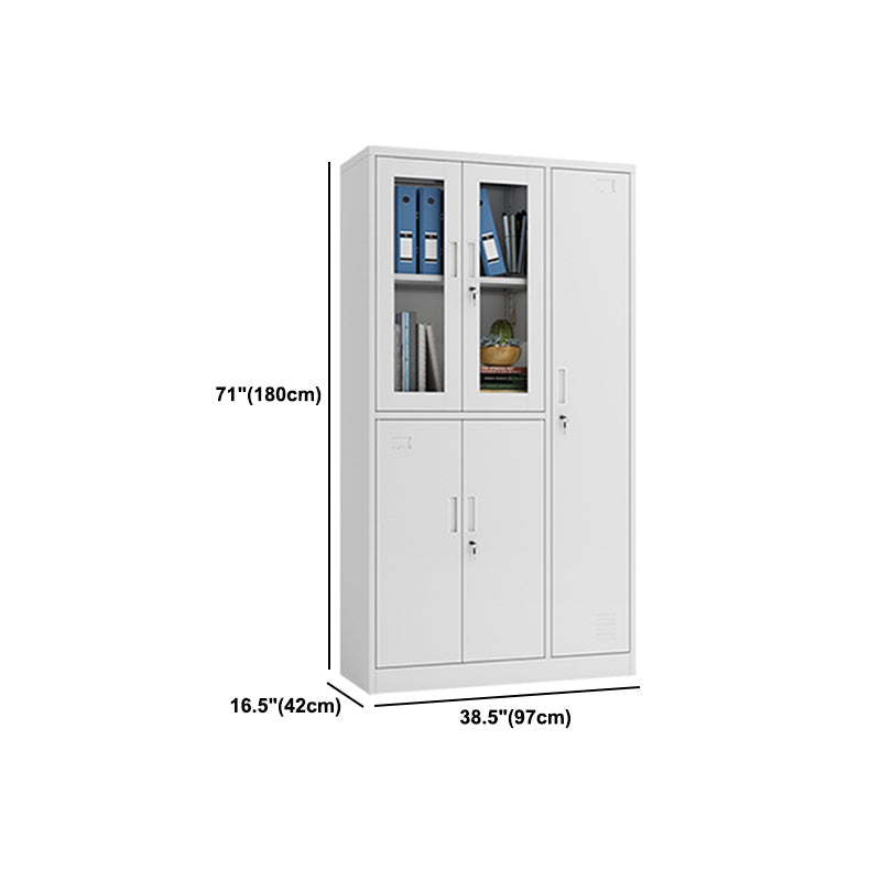 Steel Wardrobe Armoire Contemporary White Storage Cabinet for Home