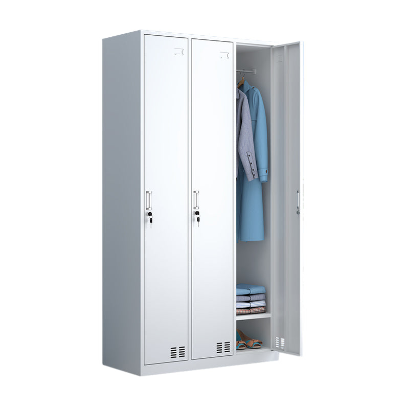 Moderne stijl garderobe witte kleur metalen garderobe kast met deuren