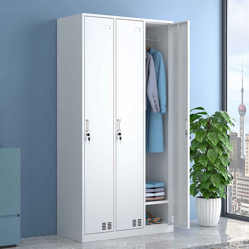 Moderne stijl garderobe witte kleur metalen garderobe kast met deuren