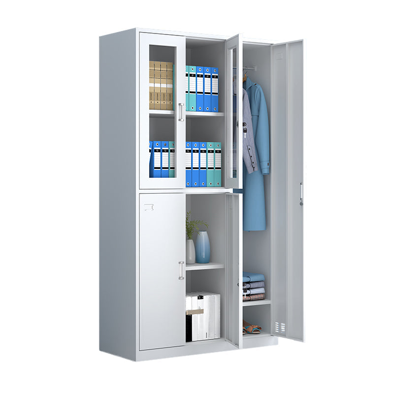 Moderne stijl garderobe witte kleur metalen garderobe kast met deuren