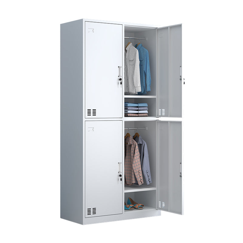 Moderne stijl garderobe witte kleur metalen garderobe kast met deuren