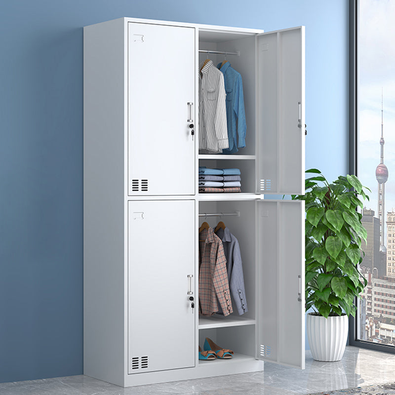 Moderne stijl garderobe witte kleur metalen garderobe kast met deuren