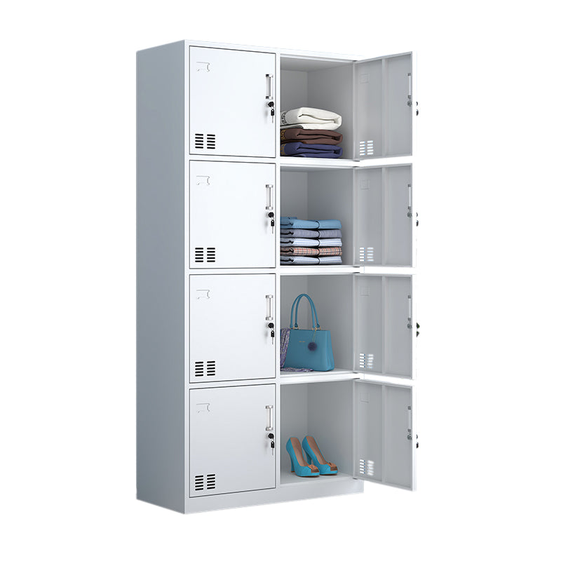 Moderne stijl garderobe witte kleur metalen garderobe kast met deuren