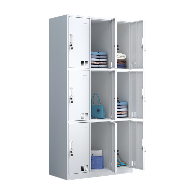 Moderne stijl garderobe witte kleur metalen garderobe kast met deuren