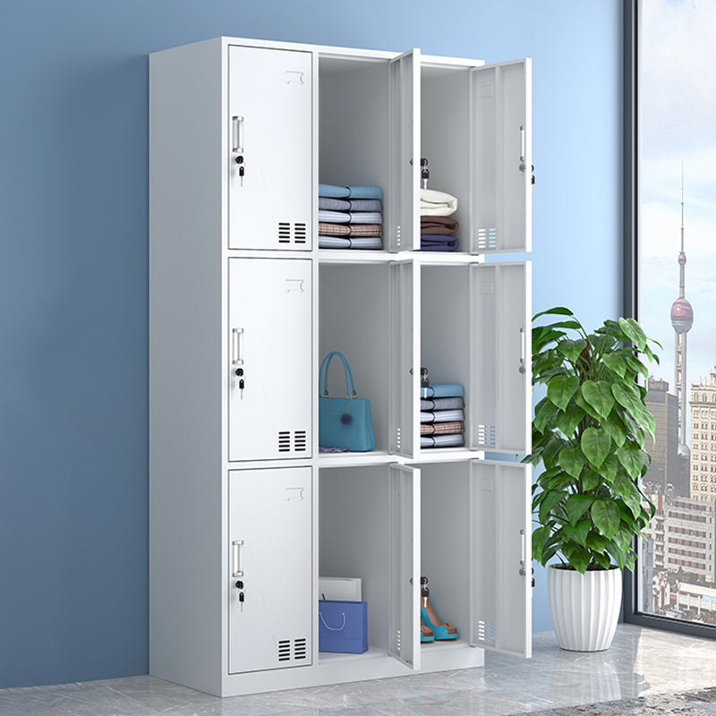 Moderne stijl garderobe witte kleur metalen garderobe kast met deuren