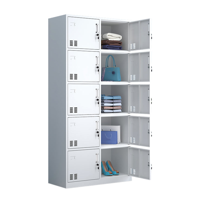 Moderne stijl garderobe witte kleur metalen garderobe kast met deuren