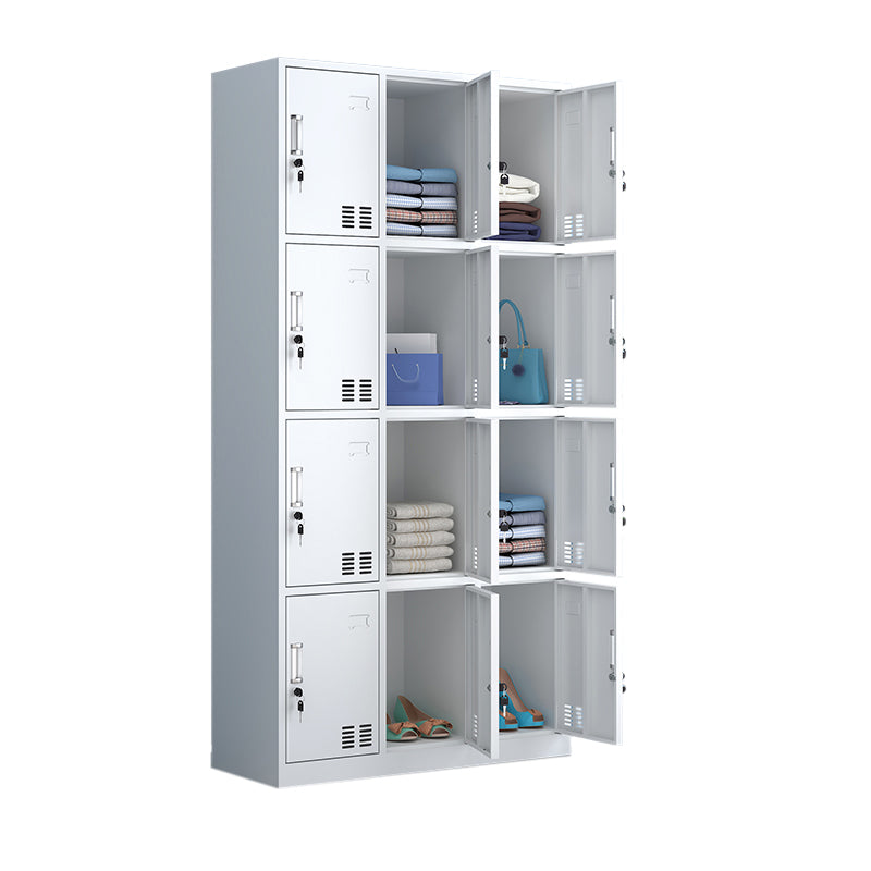 Moderne stijl garderobe witte kleur metalen garderobe kast met deuren