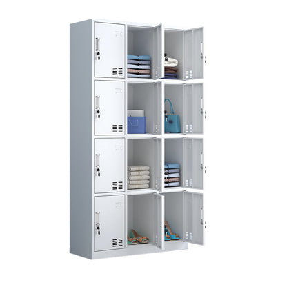 Moderne stijl garderobe witte kleur metalen garderobe kast met deuren