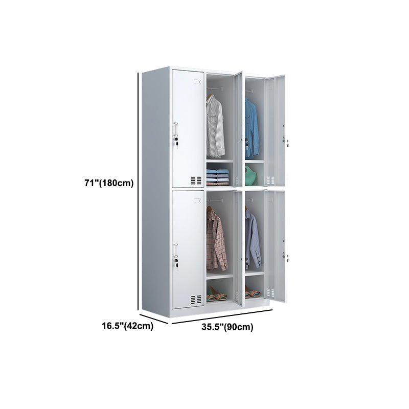 Moderne stijl garderobe witte kleur metalen garderobe kast met deuren