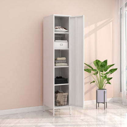 Steel Storage Cabinet Contemporary Non-Hanging Armoire for Home