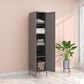 Steel Storage Cabinet Contemporary Non-Hanging Armoire for Home