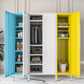 Metallic Finish Cabinet with Legs Contemporary Metal Wardrobe for Home Clearhalo 'Armoires & Wardrobes' 'armoires_wardrobes' 'Bedroom Furniture' 'furn' 'furn_armoires_wardrobes' 'Furniture' 5500255