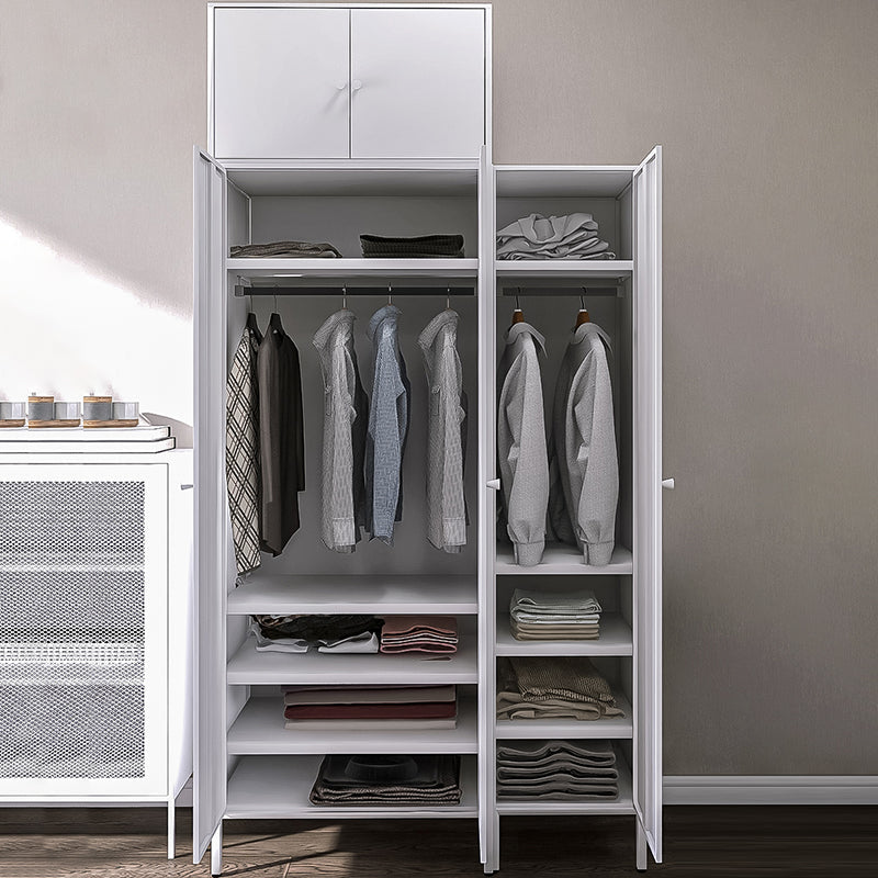 Metallic Finish Cabinet with Legs Contemporary Metal Wardrobe for Home Clearhalo 'Armoires & Wardrobes' 'armoires_wardrobes' 'Bedroom Furniture' 'furn' 'furn_armoires_wardrobes' 'Furniture' 5500260