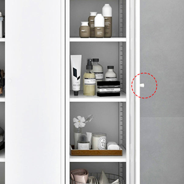 Metallic Finish Cabinet with Legs Contemporary Metal Wardrobe for Home Clearhalo 'Armoires & Wardrobes' 'armoires_wardrobes' 'Bedroom Furniture' 'furn' 'furn_armoires_wardrobes' 'Furniture' 5500271