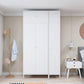 Metallic Finish Cabinet with Legs Contemporary Metal Wardrobe for Home Clearhalo 'Armoires & Wardrobes' 'armoires_wardrobes' 'Bedroom Furniture' 'furn' 'furn_armoires_wardrobes' 'Furniture' 5500276