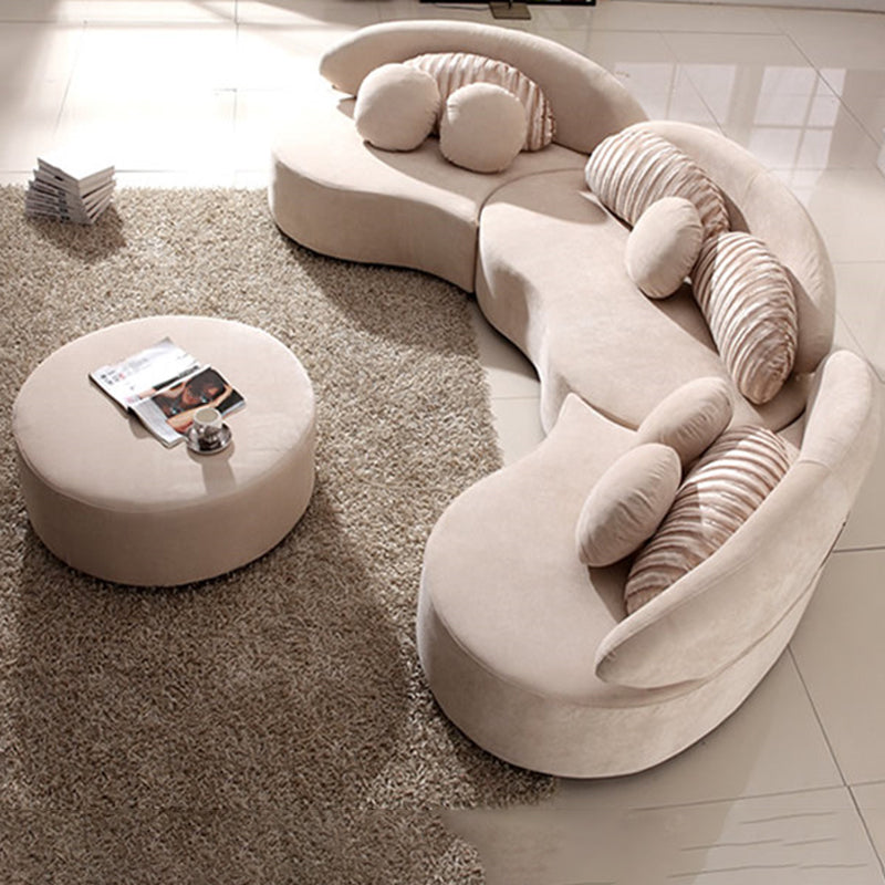 Soggiorno divano cuscini stazionari senza braccio curvo.