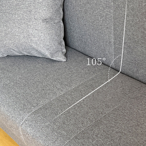 Salon contemporain biscuit arrière carré bras argent canapé stationnaire