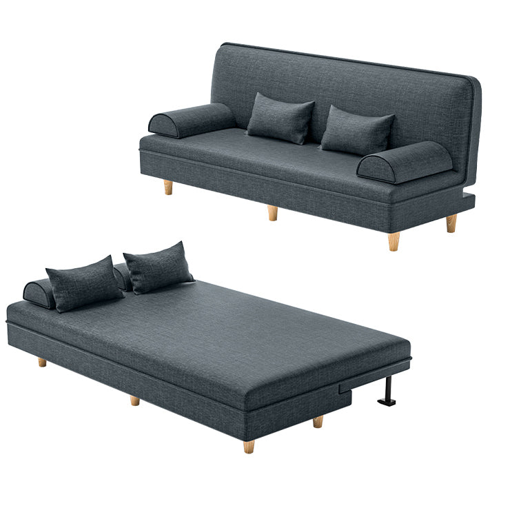 Divano convertibile di divano regolabile a bracciale senza braccio di lino per soggiorno, appartamento