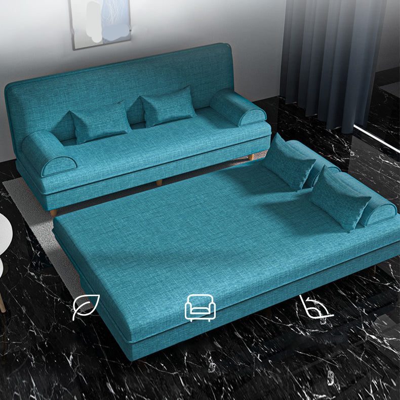 Divano convertibile di divano regolabile a bracciale senza braccio di lino per soggiorno, appartamento